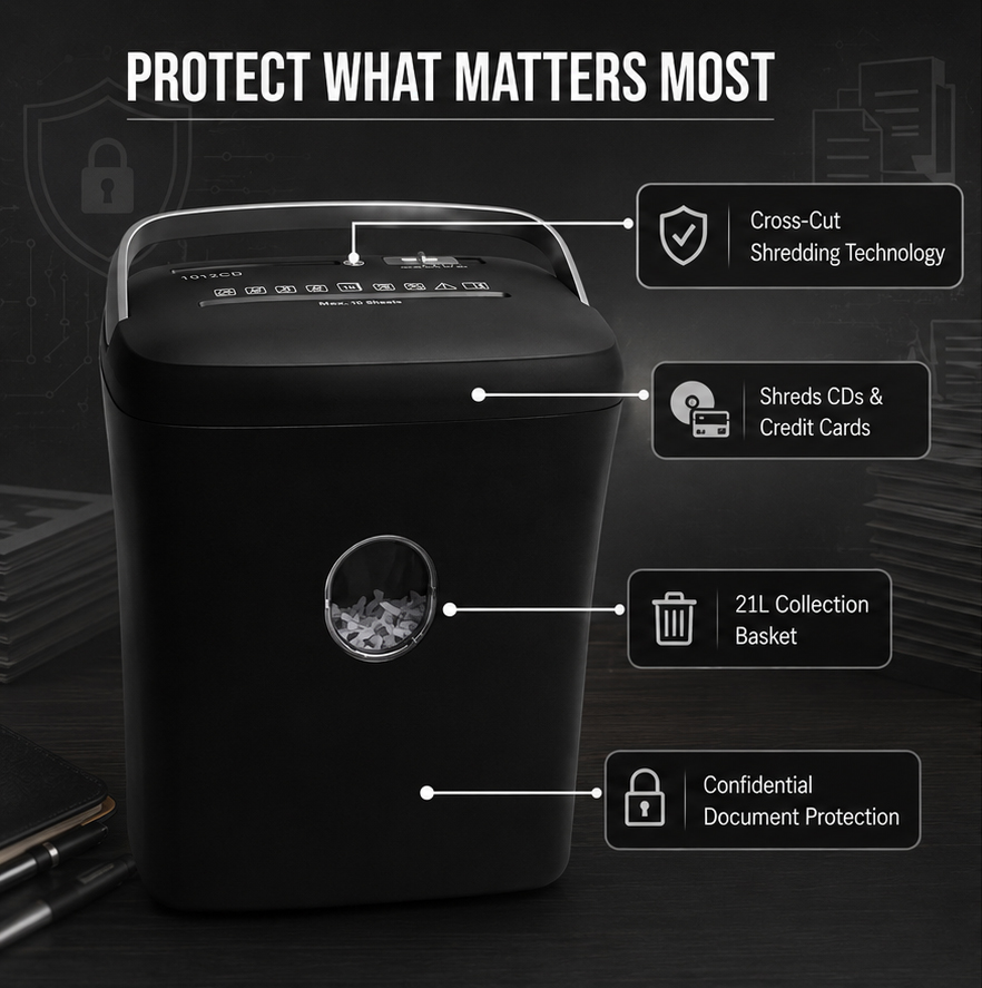 ELCONS PAPER SHREDDER (CD/DVD/Credit Card & I-Card Cross Cut Paper Shredder Automatic) Paper Trimmer (10) 5