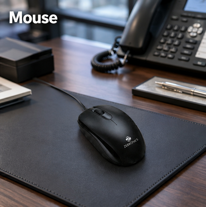 Zeb Comfort Wired Mouse, Black 4