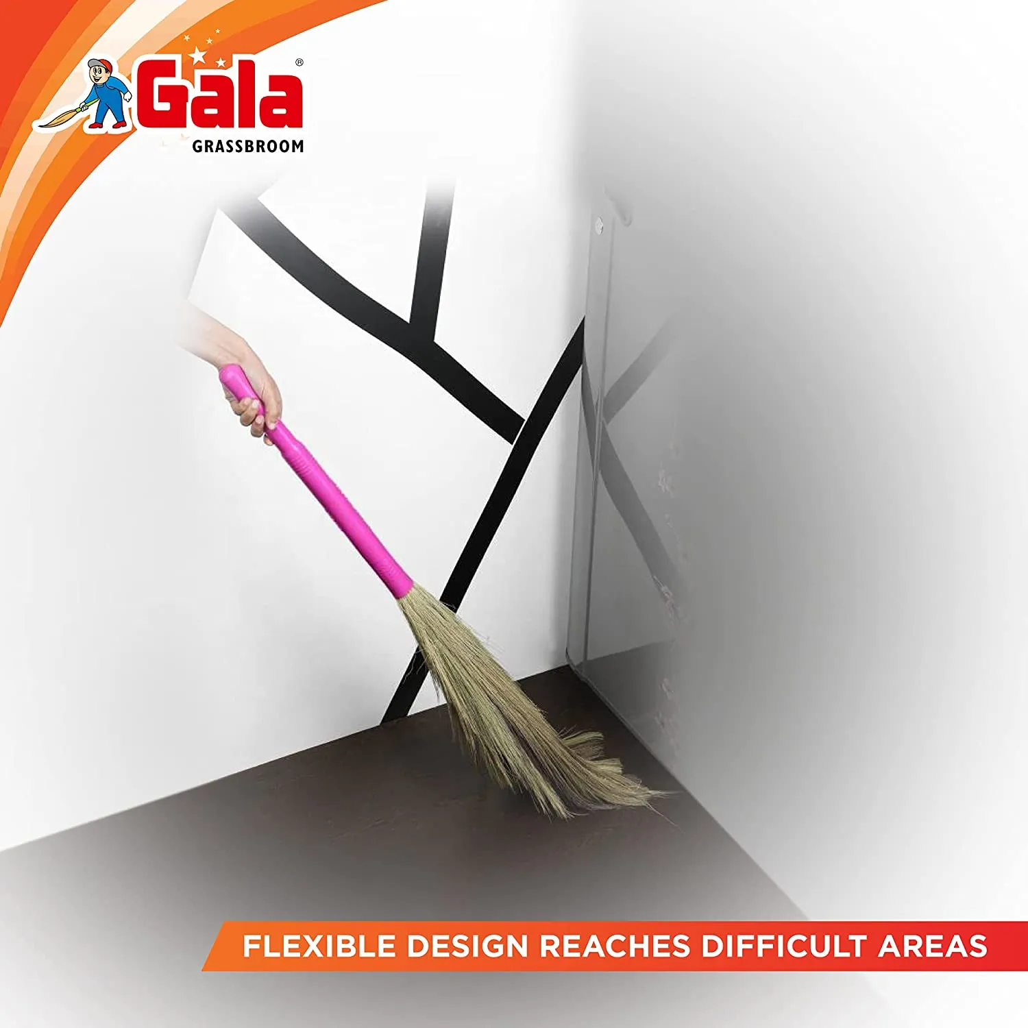 Gala King Kong Long-Lasting Grass Floor Broom with Ergonomic Handle(1 PCS) 2