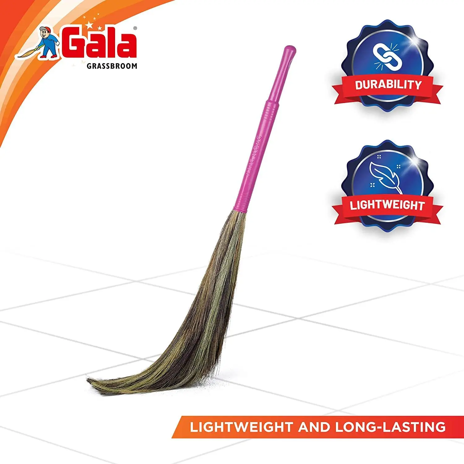 Gala King Kong Long-Lasting Grass Floor Broom with Ergonomic Handle(1 PCS) 4