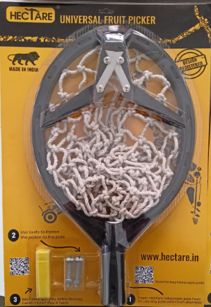 HECTARE Lightweight Mango Fruit Picker/Harvester with 4 Replaceable Sharp Blades, Cotton Net Basket | Durable Composite Material Fruit Harvester | Eas(HECTARE Lightweight Mango Fruit Picker/Harvester w) 4