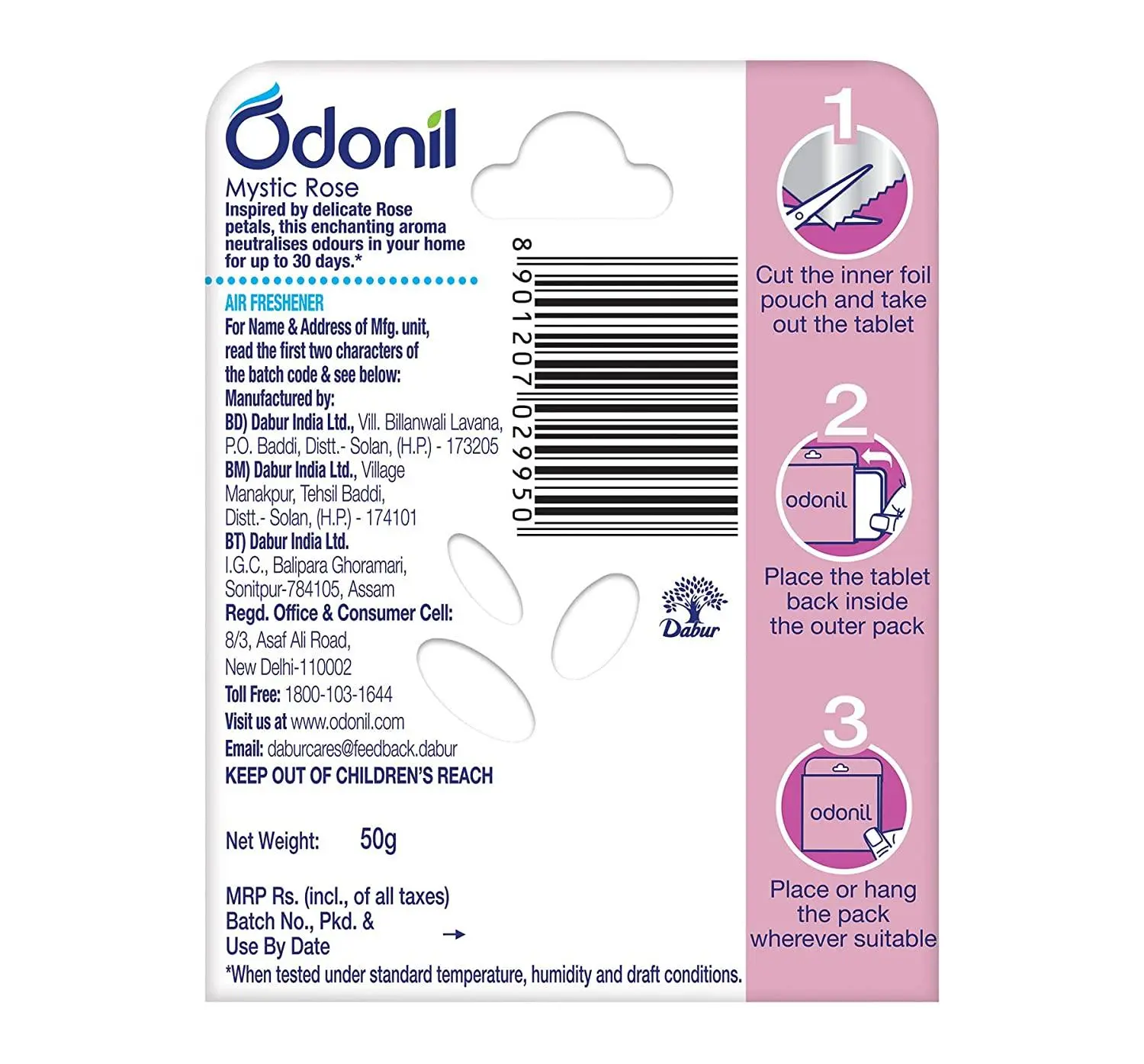 Odonil Air Freshener Mystic Rose 50g | Room Freshener and Bathroom Freshener [10 Piece] 2