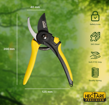 Hectare Precision Pruning Secateurs (Large bypass for green and soft branches)(Hectare Precision Pruning Secateurs (Large bypass ) 3
