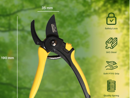 HECTARE Anvil Pruning Secateurs - Heavy Duty Garden Clippers for Dry & Hard Wood, Comfort Grip, Stainless Steel Blades, Ideal for Thicker Branches(HECTARE Anvil Pruning Secateurs - Heavy Duty Garde) 3