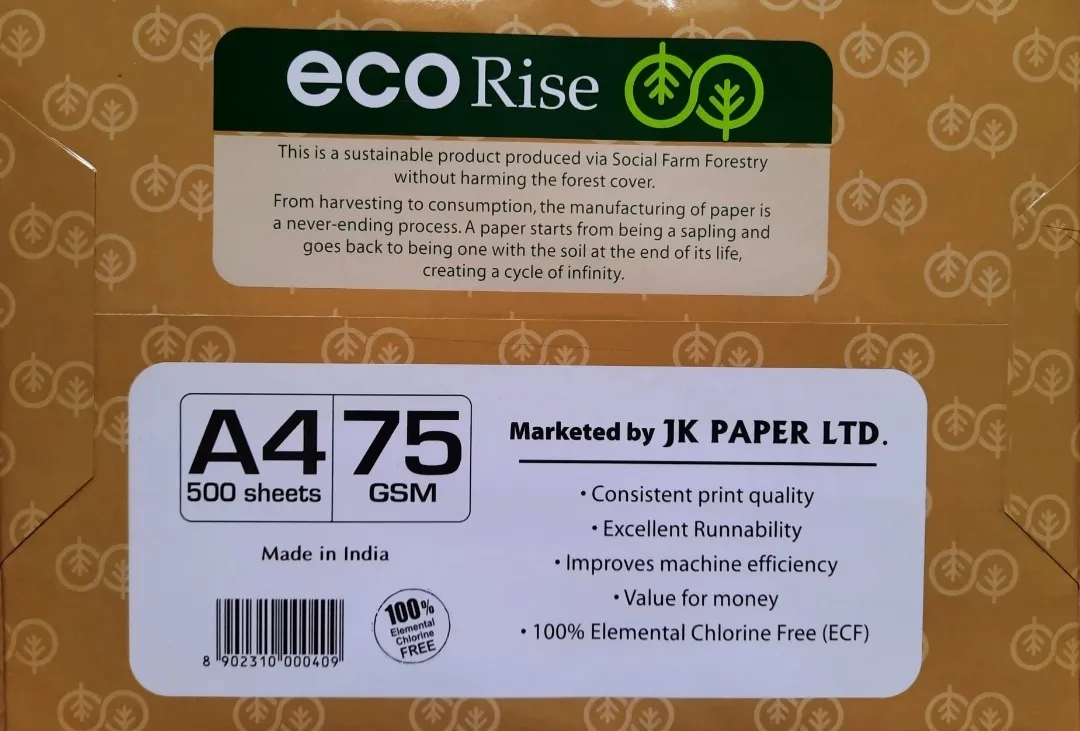 ECO Rise A4 Copier Paper 75 GSM Premium Multipurpose Printing Paper(pack of 1) 2