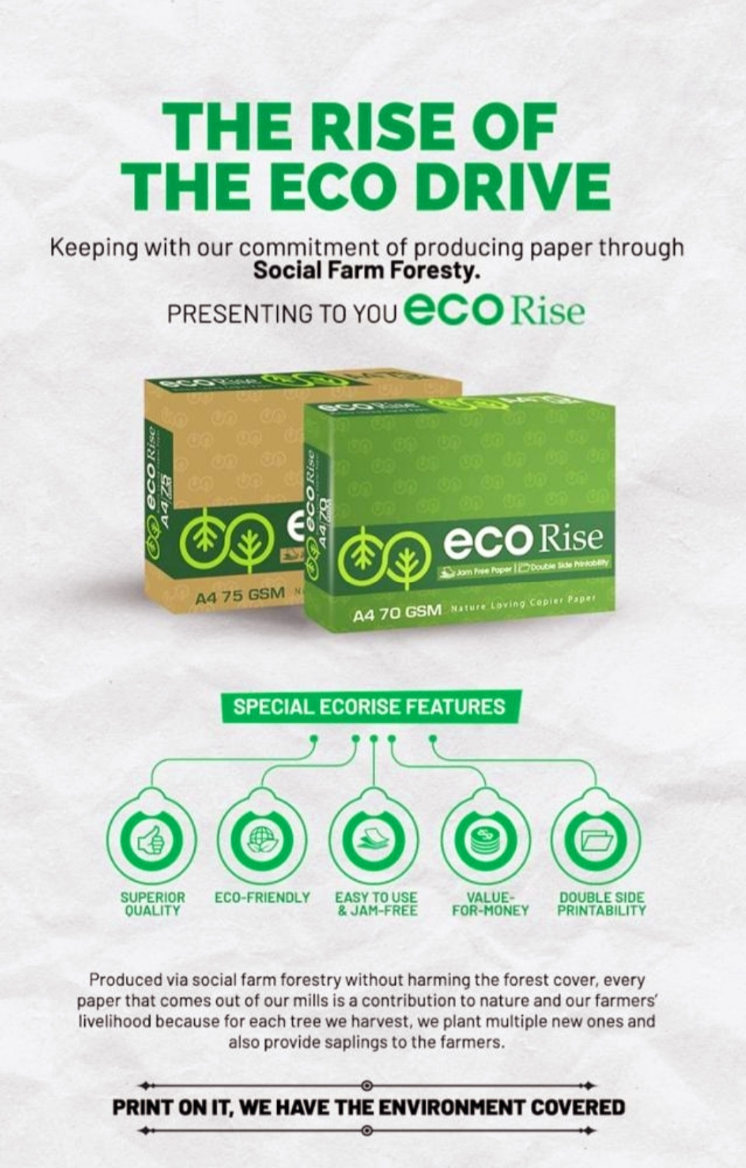 ECO Rise A4 Copier Paper 75 GSM Premium Multipurpose Printing Paper(pack of 1) 5