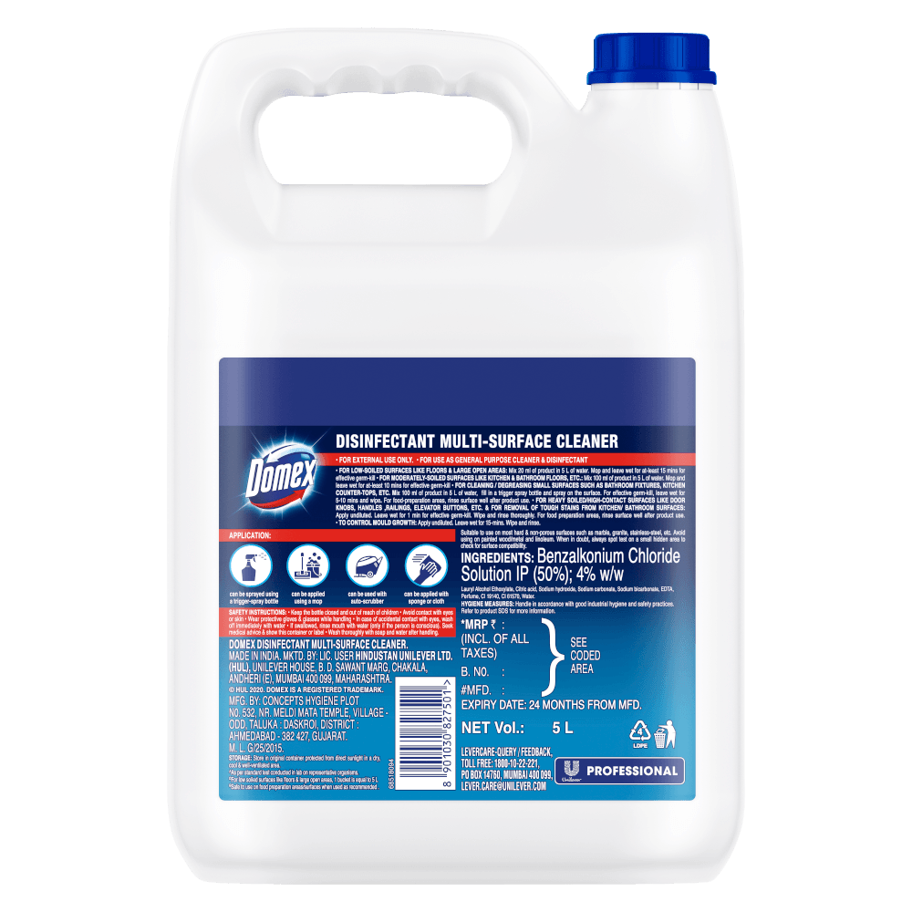 Domex – Disinfectant Multi-Surface Cleaner for Home/Office/Toilet – 5Ltr [1peice] 2