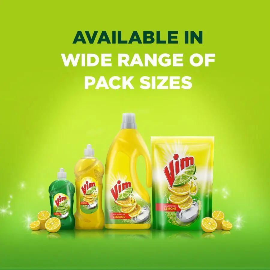 Vim Dishwash Liquid Gel Bottle Lemon (500 ml) [Pack of 5] 3