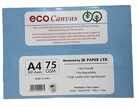 Eco Canvas A4 75 gsm (Blue, 500 sheet) ) SheetsA4 Size Paper ECO TREE FRIENDLY, 500 SHEETS, Office School Drawing 2