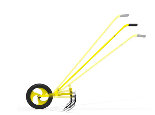 HECTARE Multi-Purpose Wheel Hoe with 7 Inch Weeder, 3 Tooth Cultivator, and Furrow Attachment - Adjustable Handle, Lightweight for Home Gardeners & Small Farms 3