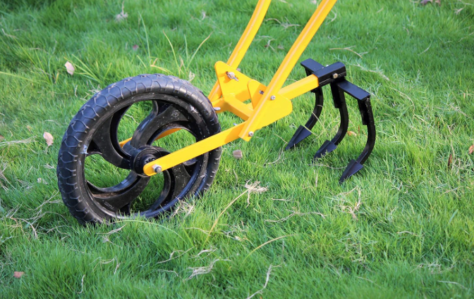 HECTARE Multi-Purpose Wheel Hoe with 7 Inch Weeder, 3 Tooth Cultivator, and Furrow Attachment - Adjustable Handle, Lightweight for Home Gardeners & Small Farms 5