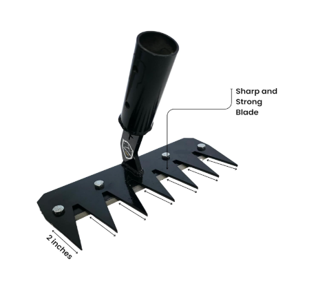 HECTARE Deep Root Weeder Cultivator Head (8-Inch) | Heavy Duty Metal Garden Tool for Root Removal | Essential Agriculture Equipment for Tilling and We(HECTARE Deep Root Weeder Cultivator Head (8-Inch) ) 3