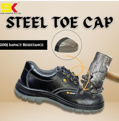 9K Nine-k Panther Steel Toe Safety Shoes Made with Apollo Leather, Anti-Slip PU Sole, Soft EVA Footbed, and 200J Impact-Resistant Toe Cap for Industri 3