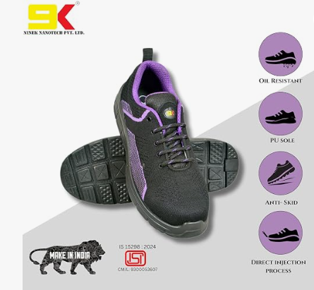 9K Nine-k Supreme SD – Safety Shoe with 200J Impact Protection, Lightweight Polycarbonate Toe, Oil, Acid & Heat Resistant, Cushioned Comfort for Al 4