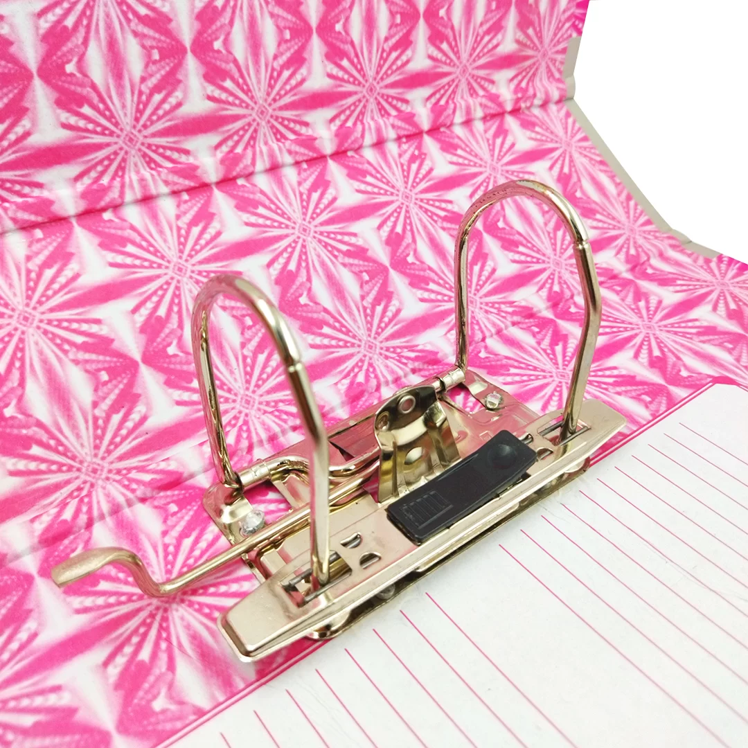 Cardboard Office Lever Arch Binder Box File Folder Laminated Box File Best for A4, Legal, Letter Size (Pink) " PACK OF 5 " 2