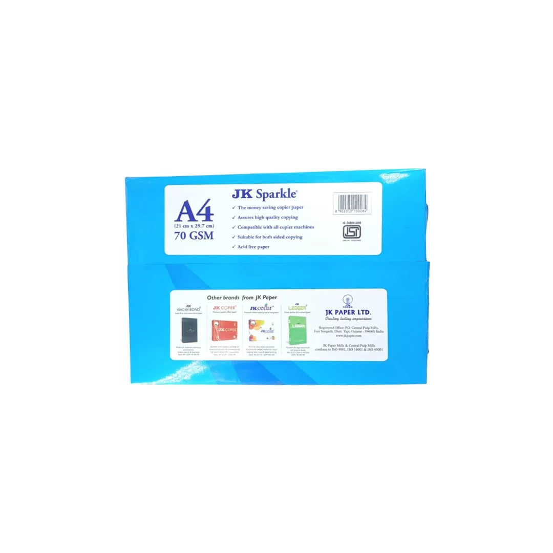 JK Sparkle A4 Copier Paper 70 GSM 10 Reams Multipurpose Printing Paper(pack of 10) 3