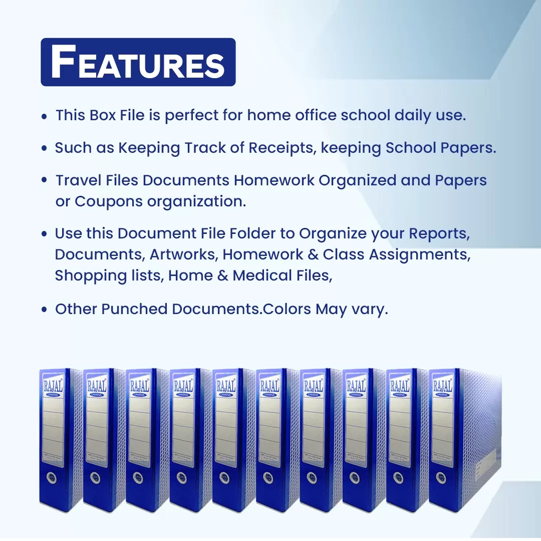 Laminated Office Lever Box File (Blue) – Pack of 2 4