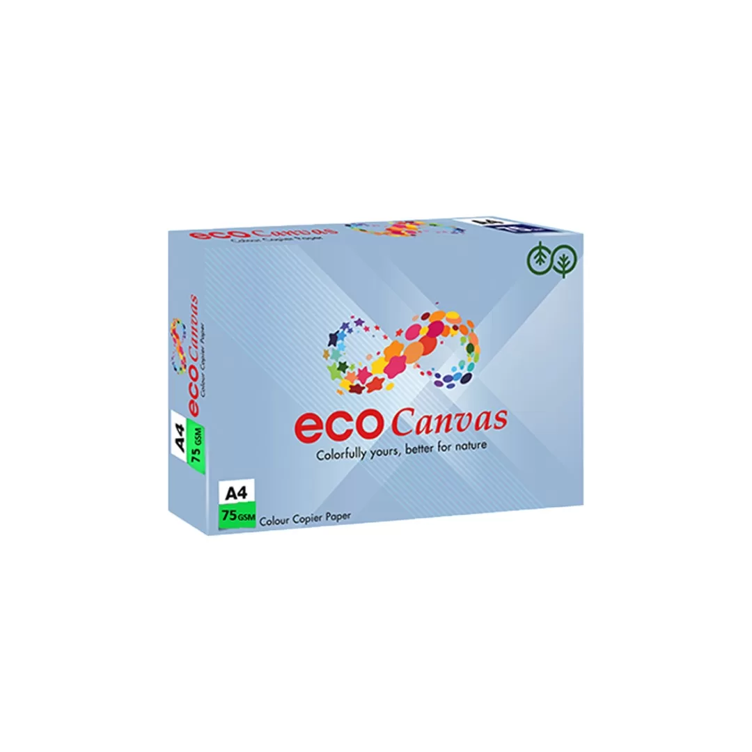 ECO Canvas A4 Size Copier Paper (Green) 75 GSM 1 Ream 500 Sheets – (Pack of 10) 4
