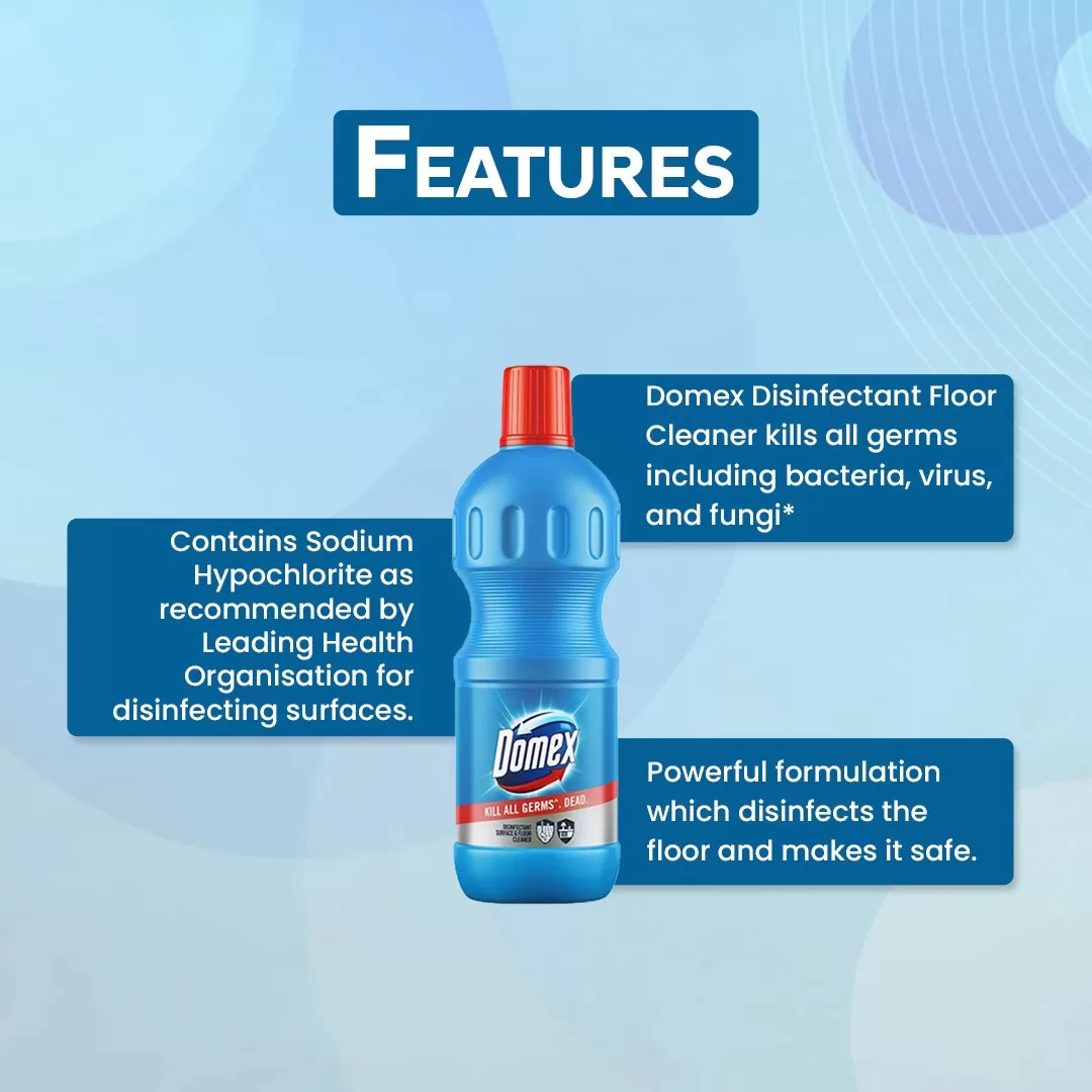 Domex Floor Cleaner | 500ml Each | Kills 99.99% Germs | Powerful Stain Removal | Fresh Fragrance | Multi-Surface Use(Pack of 3) 4