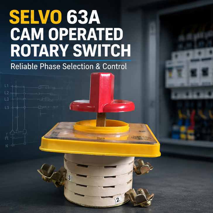 SELVO 63A Cam Operated Rotary Switch Phase Selector 1 Pole 4 Way 2