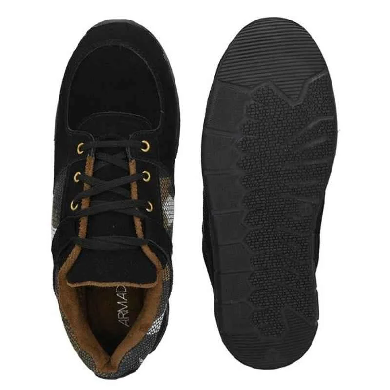 ArmaDuro AD1005 Suede Leather Steel Toe Black Work Safety Shoes, Size: 10 3
