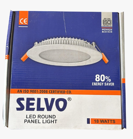 SELVO 18W LED Round Panel Light with Aluminum Base | Slim Recessed Ceiling Downlight | Cool Daylight 6500K | Energy Efficient False Ceiling Light for (SELVO 18W LED) 2