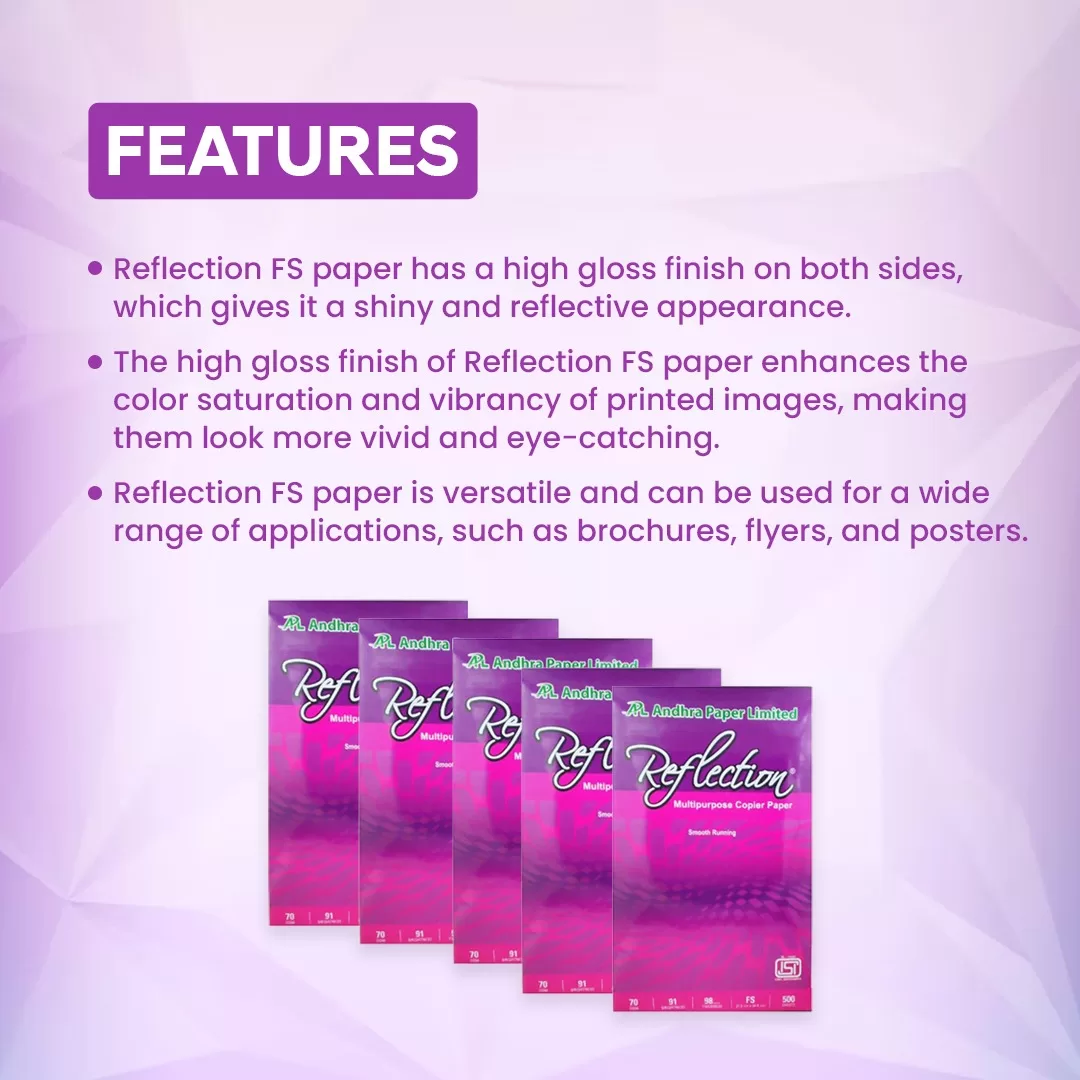 Reflection FS 70 GSM Copier Paper 1 Ream 500 Sheets – (Pack of 5) 4