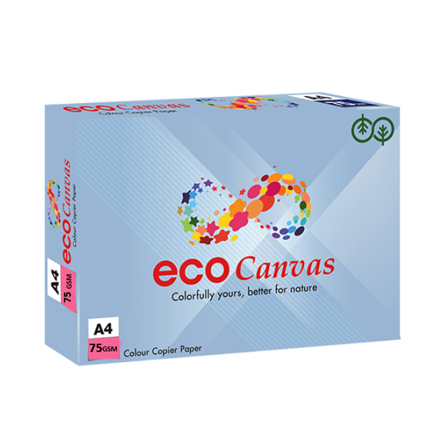 ECO Canvas A4 Size Copier Paper (Pink) 75 GSM 1 Ream 500 Sheets – (Pack of 10) 2