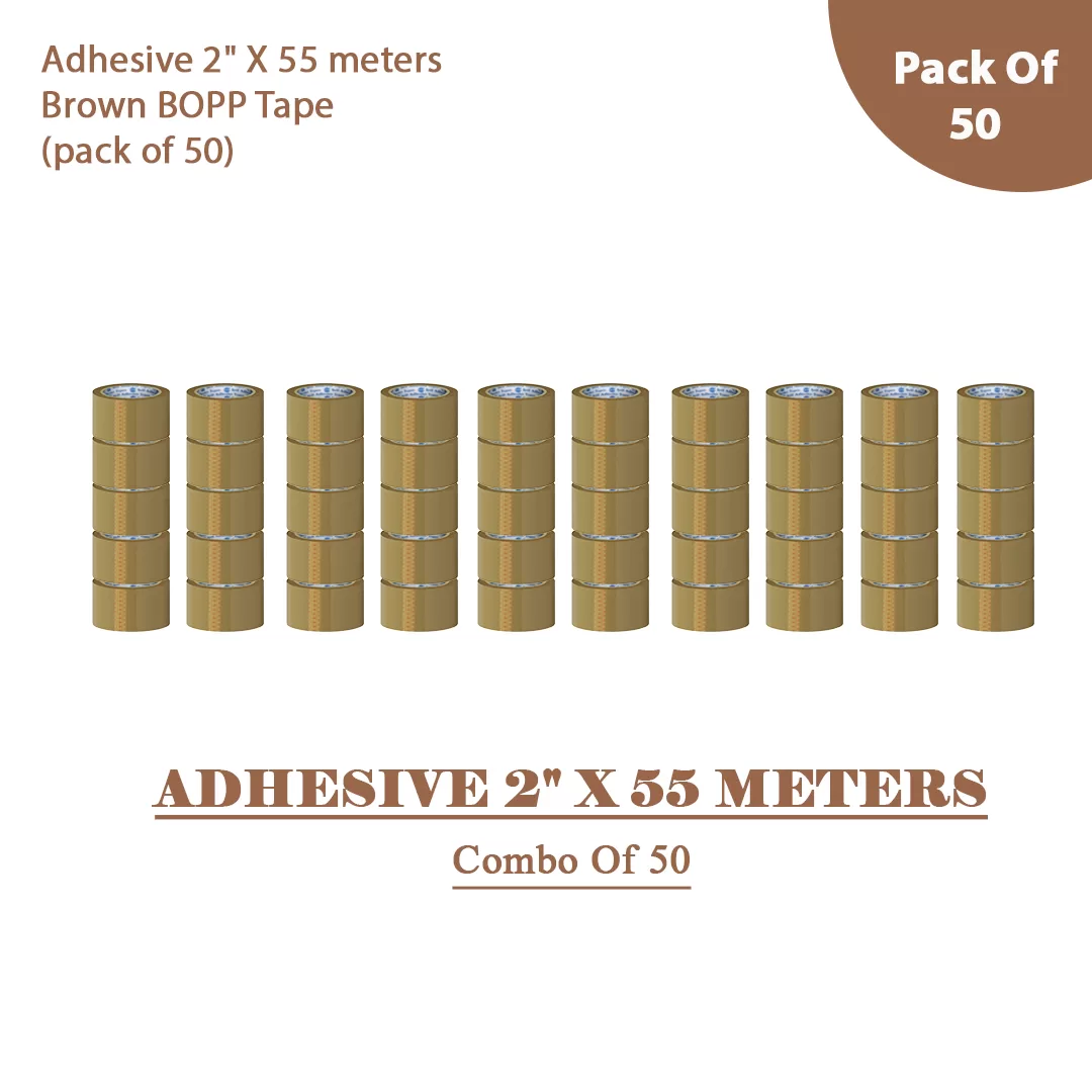 Adhesive BOPP Brown Tape 2″ X 55 Meters – Pack of 50 3