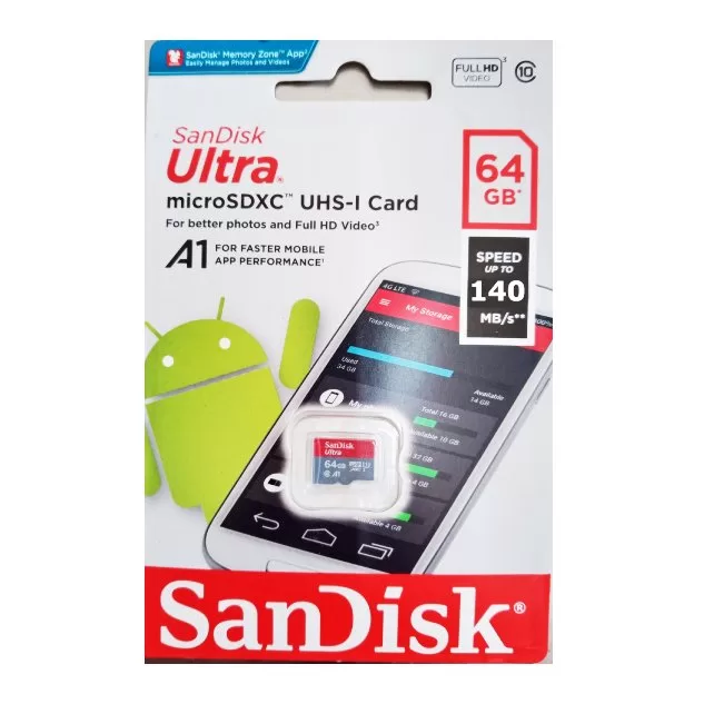 SanDisk Ultra MicroSDHC 64GB Class 10 140MB/s Memory Card – Pack of 2 2
