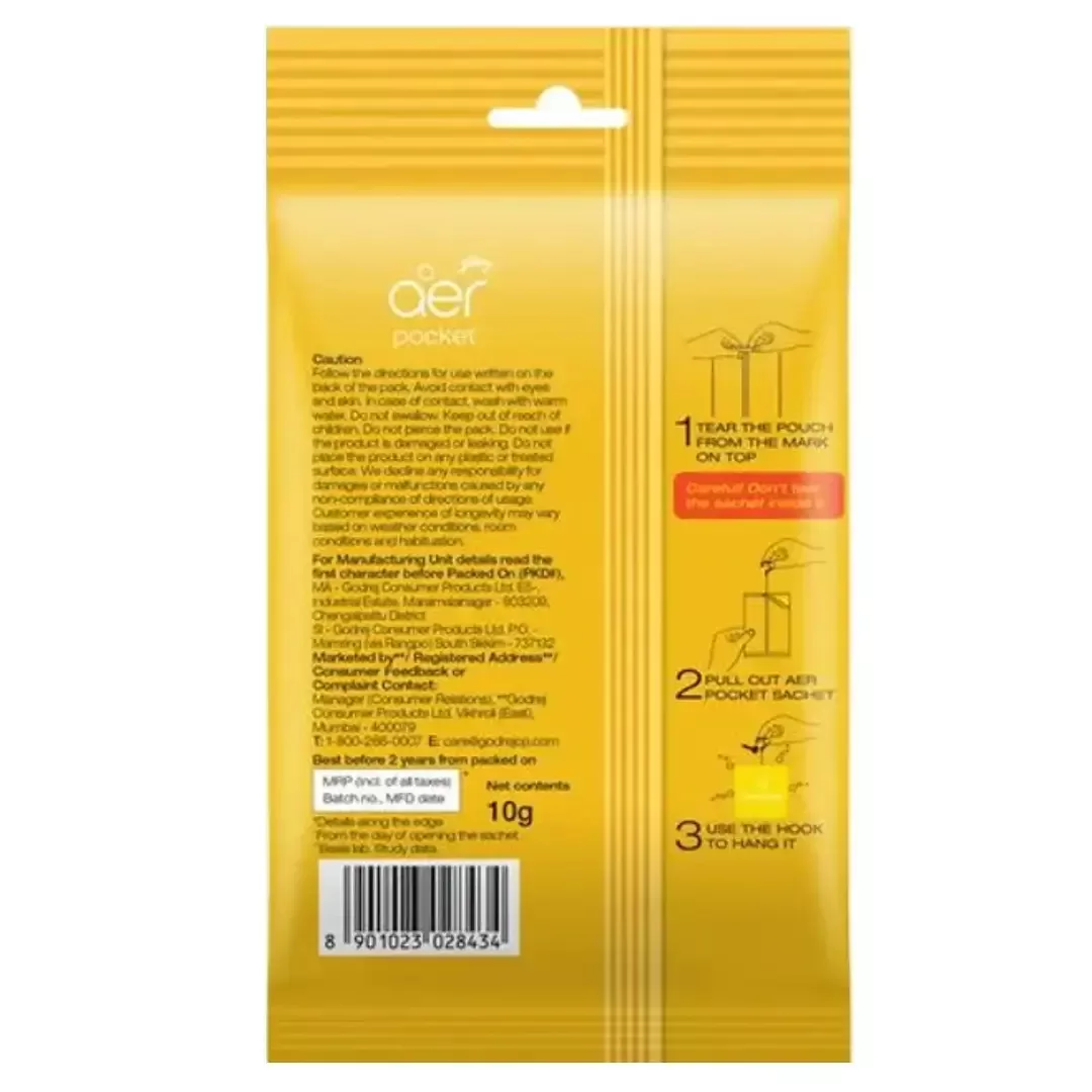 Godrej aer Power Pocket Air Freshener – Tangy Delight (10g) – 5 Piece(Pocket aer freshner) 2