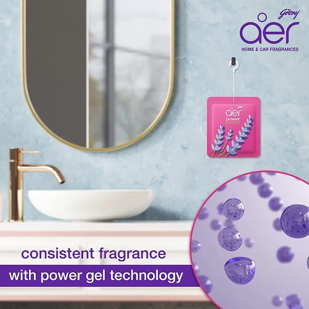 Godrej aer Power Pocket Air Freshener – Rose Fresh Blossom (10g) – 5 Piece 4