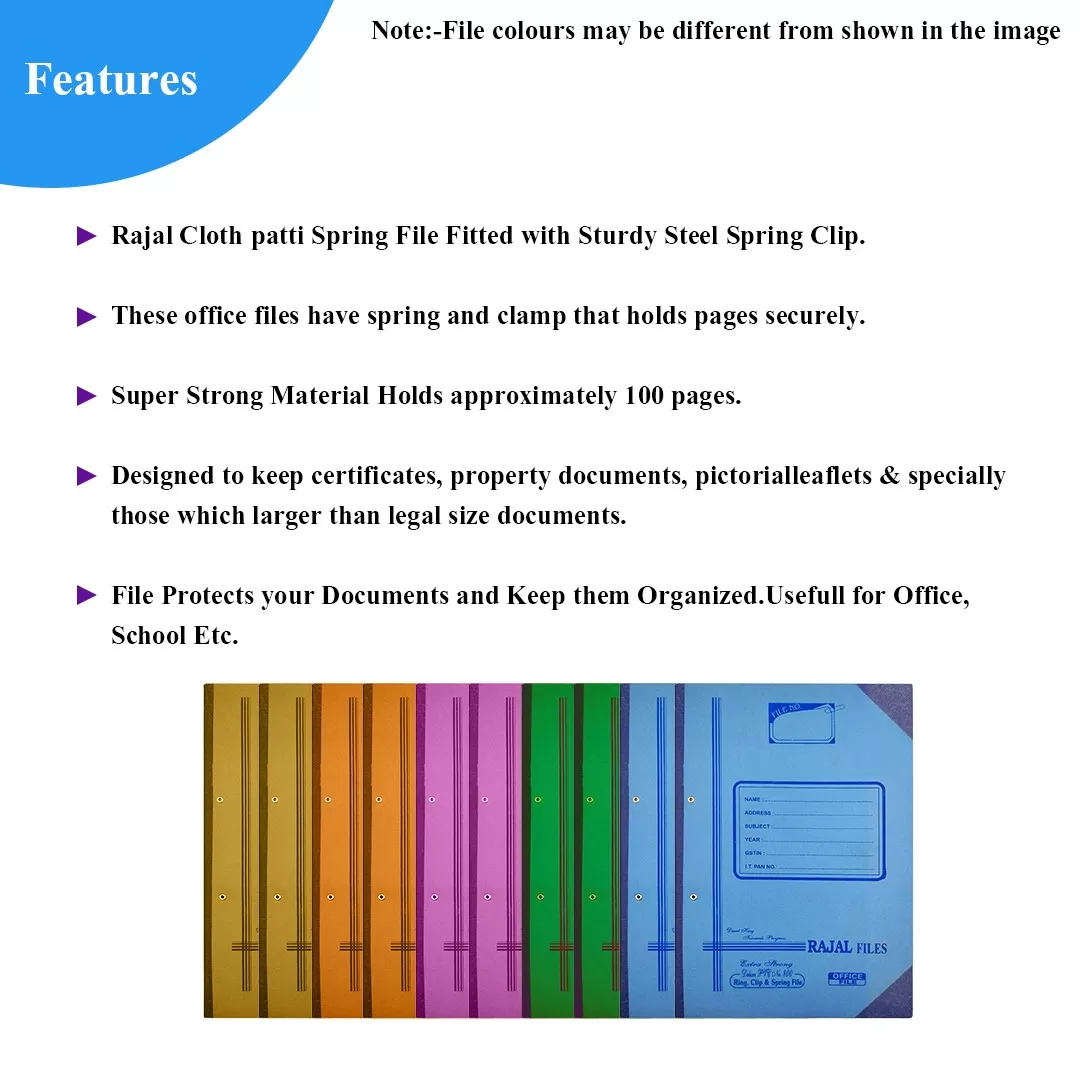 Rajal Cloth Patti Cobra Spring File – Pack of 10 5