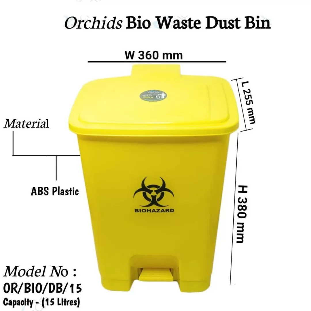 Bio Medical Waste Bin (Multicolor) For Hospital Capacity: 20L – 1 Piece(Bio Waste Bin) 4