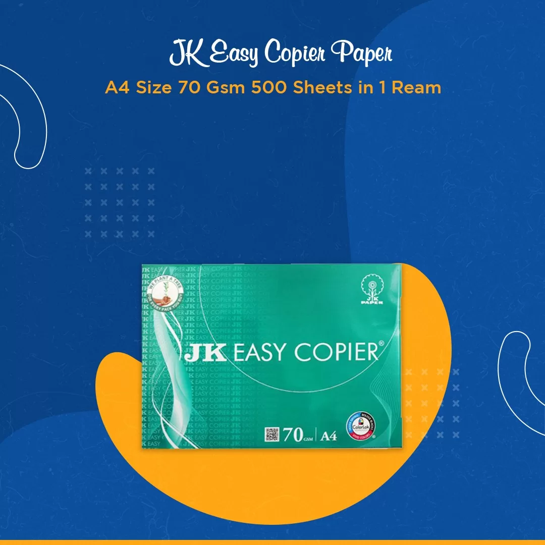 JK Easy Copier Paper A4 Size 70 GSM, 1 Ream, 500 Sheets – Pack of 10 2