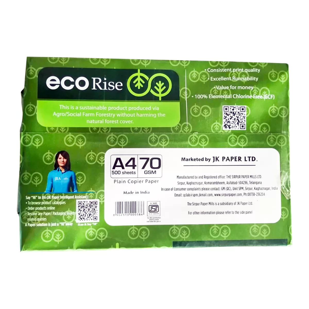 Eco Rise A4 Size 70 GSM Copier Paper 1 Ream-500 Sheets (Pack Of 10) 4