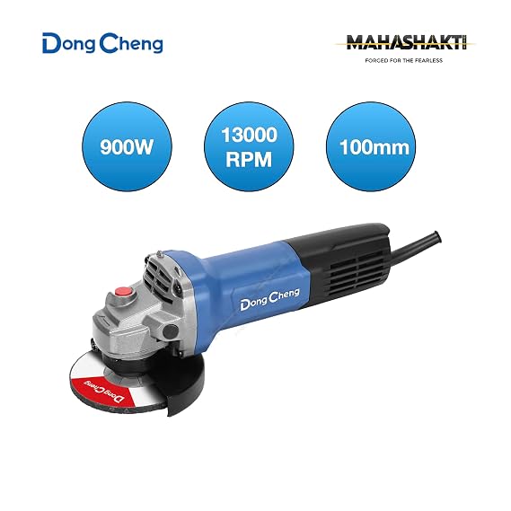 Dong Cheng DSM21-100B Angle Grinder | 900W Heavy Duty | 100mm (4-Inch) | 13,000 RPM High Speed | Professional Metal Cutter, Stone Grinder & Marble Polisher Machine with Rear Switch 2