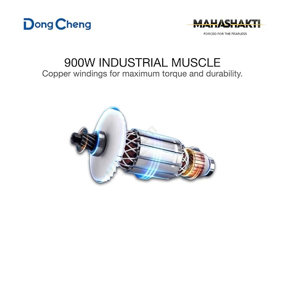 Dong Cheng DSM21-100B Angle Grinder | 900W Heavy Duty | 100mm (4-Inch) | 13,000 RPM High Speed | Professional Metal Cutter, Stone Grinder & Marble Polisher Machine with Rear Switch 3