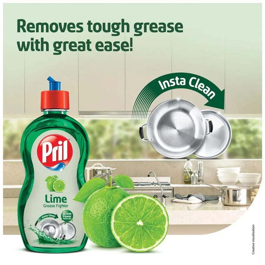 Pril – Dishwash Liquid Active Power Molecules Lime (425ml each) [Pack of 1] 4
