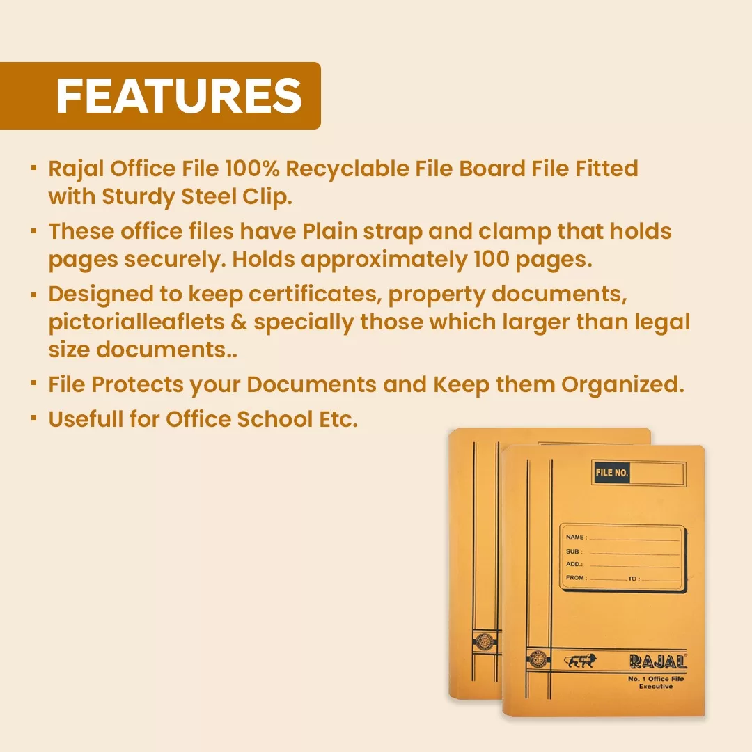 Rajal No 1 Office File Combo – Pack of 10 3