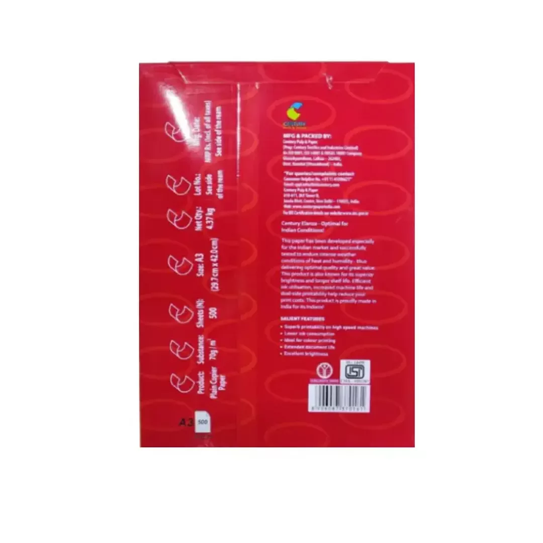 Century Elanza A4 Size 70 GSM Copier Paper 1 Ream 500 Sheets – (Pack of 10) 3