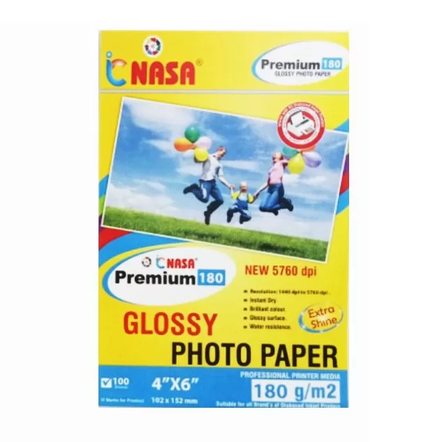 Nasa Premium 4X 6 Size 180 GSM Glossy Photo Paper 100 Sheet (pack of 2) 2