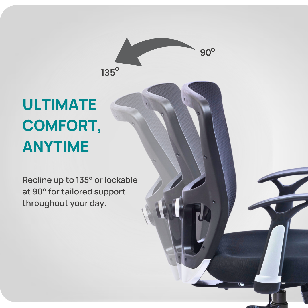 HUMAN METHOD VIBE Elite Series Office Chair Ergonomic Mid Back with Designer T-Shaped Fixed Wide Arms Black, HMVS02-EC01 2
