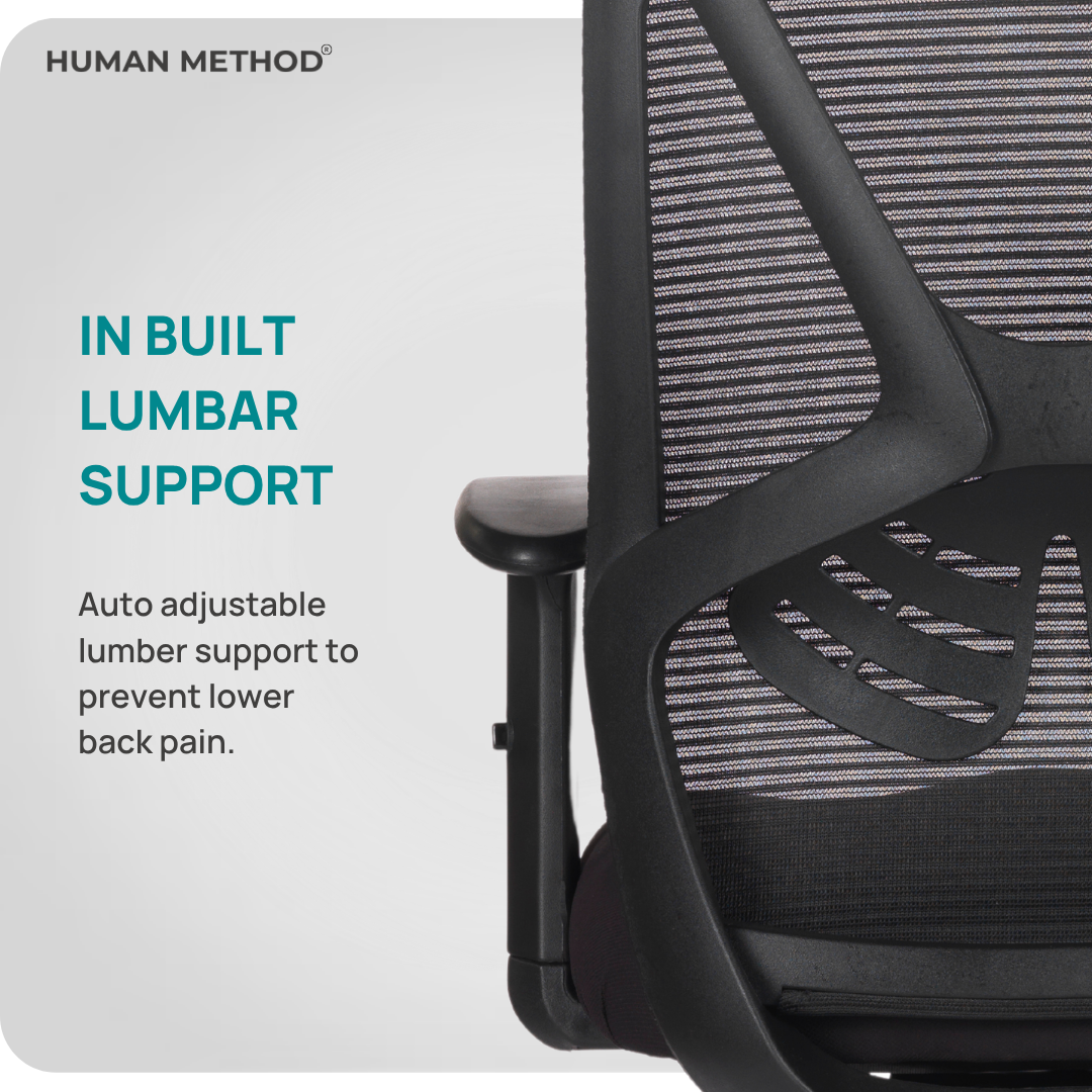HUMAN METHOD PERFORMANCE Series Premium Revolving Office Chair Ergonomic High Back Mesh with Multi Lock & Seat Slider Black, HMKR01-SP01 5