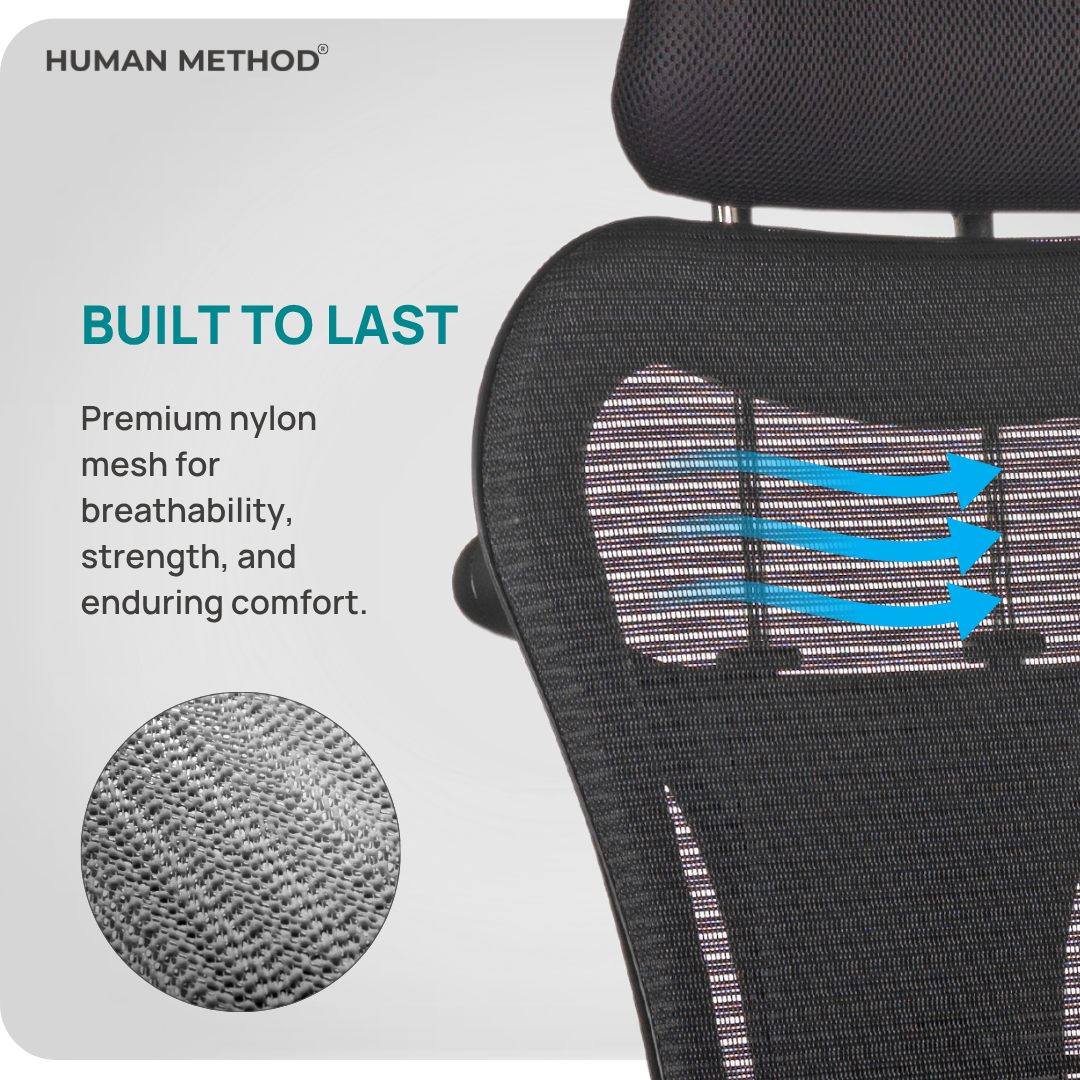 HUMAN METHOD TASK Series Premium Revolving Office Chair Ergonomic High Back Mesh with Multi Lock & Lumber Support Black, HMKR01-PR01 3