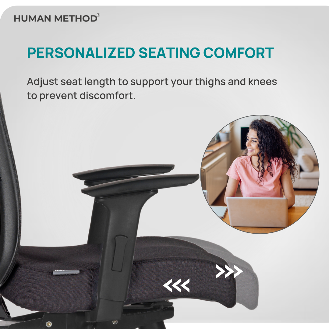 HUMAN METHOD TASK Series Premium Revolving Office Chair Ergonomic High Back Mesh with Multi Lock & Lumber Support Black, HMKR01-PR01 4