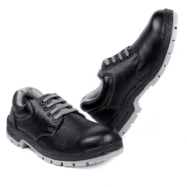 JK Steel JKPSF137BLK Leather Steel Toe Black Work Safety Shoes, Size: 6 2