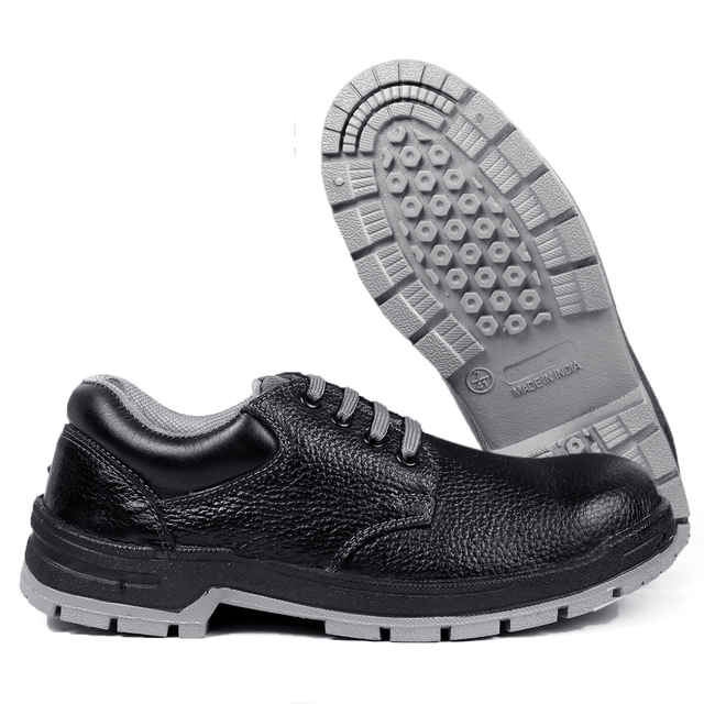 JK Steel JKPSF137BLK Leather Steel Toe Black Work Safety Shoes, Size: 8 3