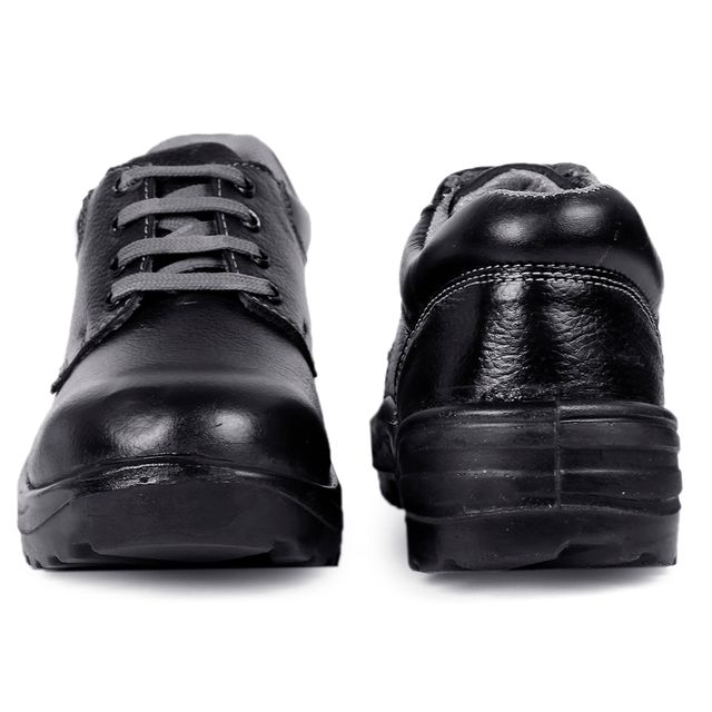 JK Steel JKPSF139BLK Leather Steel Toe Black Work Safety Shoes, Size: 7 3