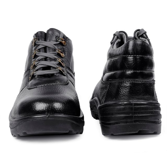 JK Steel JKPSF140BLK Leather Steel Toe Black Work Safety Shoes, Size: 8 3